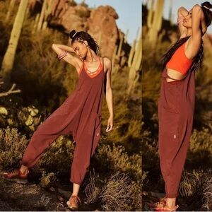 Free People Hot shot onesie in Bitter Chocolatr